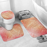Hawaiian Turtles and Leis Bathroom Set Tribal Kakau Pattern Peach Fuzz Color