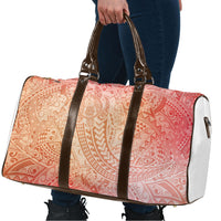 Hawaiian Turtles and Leis Travel Bag Tribal Kakau Pattern Peach Fuzz Color