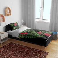 New Zealand Chameleon and Gecko Bedding Set Maori Silver Fern and Pohutukawa Decoration LT03 - Polynesian Pride