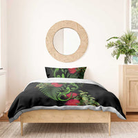 New Zealand Chameleon and Gecko Bedding Set Maori Silver Fern and Pohutukawa Decoration LT03 - Polynesian Pride