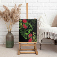 New Zealand Chameleon and Gecko Canvas Wall Art Maori Silver Fern and Pohutukawa Decoration LT03 - Polynesian Pride