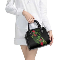 New Zealand Chameleon and Gecko Shoulder Handbag Maori Silver Fern and Pohutukawa Decoration LT03 - Polynesian Pride
