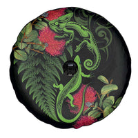 New Zealand Chameleon and Gecko Spare Tire Cover Maori Silver Fern and Pohutukawa Decoration LT03 - Polynesian Pride