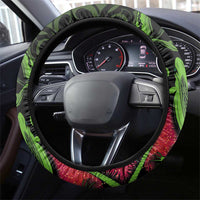 New Zealand Chameleon and Gecko Steering Wheel Cover Maori Silver Fern and Pohutukawa Decoration LT03 - Polynesian Pride
