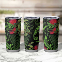 New Zealand Chameleon and Gecko Tumbler Cup Maori Silver Fern and Pohutukawa Decoration LT03 - Polynesian Pride