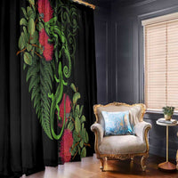 New Zealand Chameleon and Gecko Window Curtain Maori Silver Fern and Pohutukawa Decoration LT03 - Polynesian Pride