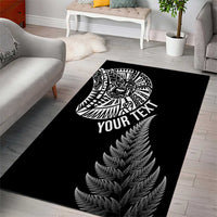 Personalised New Zealand Maori Art Tattoo and Silver Fern Area Rug LT03 - Polynesian Pride