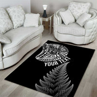 Personalised New Zealand Maori Art Tattoo and Silver Fern Area Rug LT03 - Polynesian Pride