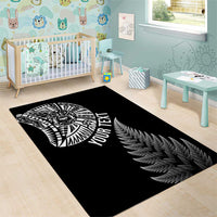 Personalised New Zealand Maori Art Tattoo and Silver Fern Area Rug LT03 - Polynesian Pride