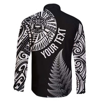 Personalised New Zealand Maori Art Tattoo and Silver Fern Family Matching Off Shoulder Maxi Dress and Hawaiian Shirt LT03 - Polynesian Pride