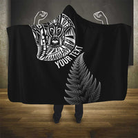 Personalised New Zealand Maori Art Tattoo and Silver Fern Hooded Blanket LT03 - Polynesian Pride