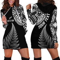 Personalised New Zealand Maori Art Tattoo and Silver Fern Hoodie Dress LT03 - Polynesian Pride