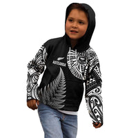 Personalised New Zealand Maori Art Tattoo and Silver Fern Kid Hoodie LT03 - Polynesian Pride