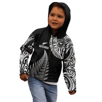 Personalised New Zealand Maori Art Tattoo and Silver Fern Kid Hoodie LT03 - Polynesian Pride