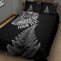 Personalised New Zealand Maori Art Tattoo and Silver Fern Quilt Bed Set LT03 - Polynesian Pride