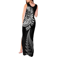 Personalised New Zealand Maori Art Tattoo and Silver Fern Tank Maxi Dress LT03 - Polynesian Pride