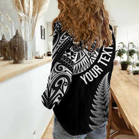 Personalised New Zealand Maori Art Tattoo and Silver Fern Women Casual Shirt LT03 - Polynesian Pride