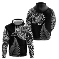 Personalised New Zealand Maori Art Tattoo and Silver Fern Zip Hoodie LT03 - Polynesian Pride