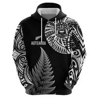 Personalised New Zealand Maori Art Tattoo and Silver Fern Zip Hoodie LT03 - Polynesian Pride