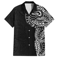 Polynesian Art Traditional Tattoo Pattern Family Matching Off The Shoulder Long Sleeve Dress and Hawaiian Shirt LT03 Dad's Shirt - Short Sleeve Black - Polynesian Pride