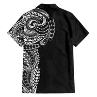 Polynesian Art Traditional Tattoo Pattern Family Matching Short Sleeve Bodycon Dress and Hawaiian Shirt LT03 - Polynesian Pride