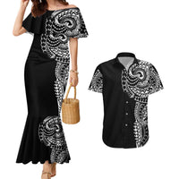 Polynesian Art Traditional Tattoo Couples Matching Mermaid Dress and Hawaiian Shirt Simple Style LT03 Black - Polynesian Pride