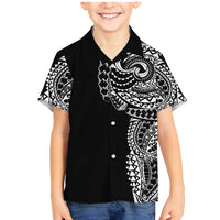 Polynesian Art Traditional Tattoo Family Matching Mermaid Dress and Hawaiian Shirt Simple Style LT03 Son's Shirt Black - Polynesian Pride