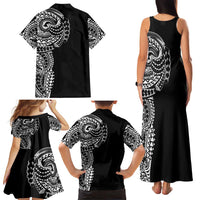 Polynesian Art Traditional Tattoo Family Matching Tank Maxi Dress and Hawaiian Shirt Simple Style LT03 - Polynesian Pride