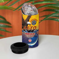 American Samoa Fautasi 4 in 1 Can Cooler Tumbler Bald Eage and Sailfish with Kakau Motifs LT03 - Polynesian Pride