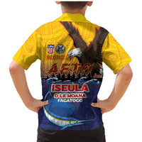 American Samoa Fautasi Family Matching Mermaid Dress and Hawaiian Shirt Bald Eage and Sailfish with Kakau Motifs LT03 - Polynesian Pride