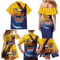 American Samoa Fautasi Family Matching Mermaid Dress and Hawaiian Shirt Bald Eage and Sailfish with Kakau Motifs LT03 - Polynesian Pride