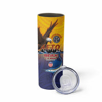 American Samoa Fautasi Skinny Tumbler Bald Eage and Sailfish with Kakau Motifs LT03 - Polynesian Pride