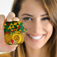 Melanesian Vanuatu AirPods Case With Tapa Tribal Pattern and Triangle Geometric Tricolor - Polynesian Pride