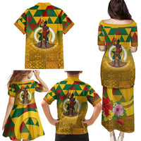 Melanesian Vanuatu Family Matching Puletasi and Hawaiian Shirt With Tapa Tribal Pattern and Triangle Geometric Tricolor LT03 - Polynesian Pride