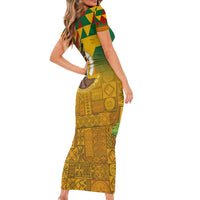 Melanesian Vanuatu Family Matching Short Sleeve Bodycon Dress and Hawaiian Shirt With Tapa Tribal Pattern and Triangle Geometric Tricolor LT03 - Polynesian Pride