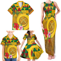 Melanesian Vanuatu Family Matching Tank Maxi Dress and Hawaiian Shirt With Tapa Tribal Pattern and Triangle Geometric Tricolor LT03 - Polynesian Pride