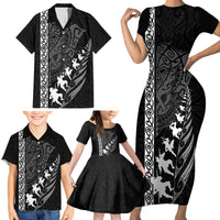 New Zealand Rugby Family Matching Short Sleeve Bodycon Dress and Hawaiian Shirt Haka Dance Tribal God Mask Maori Pattern LT03 - Polynesian Pride