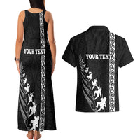 Custom New Zealand Rugby Couples Matching Tank Maxi Dress and Hawaiian Shirt Haka Dance Tribal God Mask Maori Pattern LT03 - Polynesian Pride