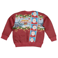 Merry Christmas Kid Ugly Christmas Sweater Funny Santa Claus Cards Photo and Polynesian Pattern Red Color LT03 - Polynesian Pride