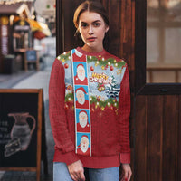 Merry Christmas Ugly Christmas Sweater Funny Santa Claus Cards Photo and Polynesian Pattern Red Color LT03 - Polynesian Pride