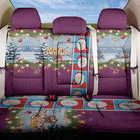 Merry Christmas Back Car Seat Cover Funny Santa Claus Cards Photo and Polynesian Pattern Pink Color LT03 One Size Pink - Polynesian Pride
