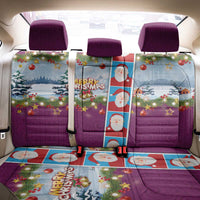 Merry Christmas Back Car Seat Cover Funny Santa Claus Cards Photo and Polynesian Pattern Pink Color LT03 - Polynesian Pride