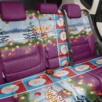 Merry Christmas Back Car Seat Cover Funny Santa Claus Cards Photo and Polynesian Pattern Pink Color LT03 - Polynesian Pride