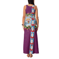 Merry Christmas Family Matching Tank Maxi Dress and Hawaiian Shirt Funny Santa Claus Cards Photo and Polynesian Pattern Pink Color LT03 - Polynesian Pride
