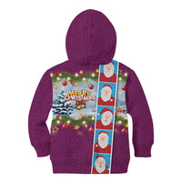 Merry Christmas Kid Hoodie Funny Santa Claus Cards Photo and Polynesian Pattern Pink Color LT03 - Polynesian Pride