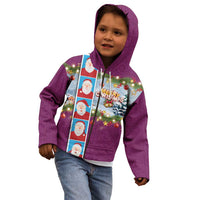 Merry Christmas Kid Hoodie Funny Santa Claus Cards Photo and Polynesian Pattern Pink Color LT03 - Polynesian Pride