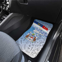 New Zealand Auckland Car Mats Auckland's Flag and Coat of Arms - Koru Art Maori Pattern LT03 - Polynesian Pride