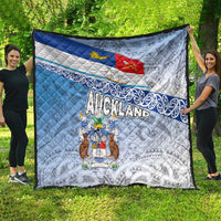 New Zealand Auckland Quilt Auckland's Flag and Coat of Arms - Koru Art Maori Pattern LT03 - Polynesian Pride
