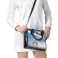 New Zealand Auckland Shoulder Handbag Auckland's Flag and Coat of Arms - Koru Art Maori Pattern LT03 - Polynesian Pride