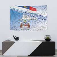 New Zealand Auckland Tapestry Auckland's Flag and Coat of Arms - Koru Art Maori Pattern LT03 - Polynesian Pride